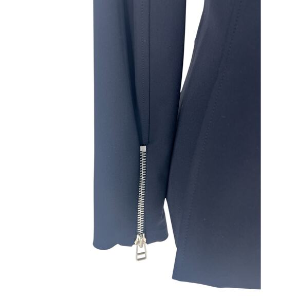 Veronica Beard Hadley Scuba Moto Jacket Navy - Picture 15 of 16